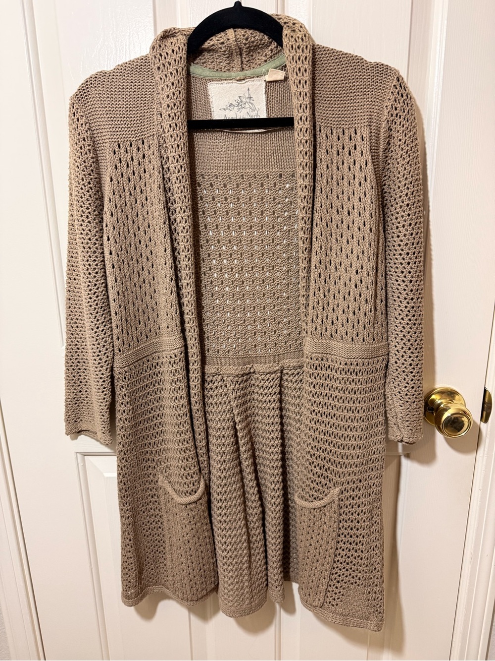 Angel Of The North Open-Front Chunky Knit Cardigan - Taupe